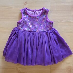 Pippa And Julie Purple Sequin Tulle Dress 0-3M